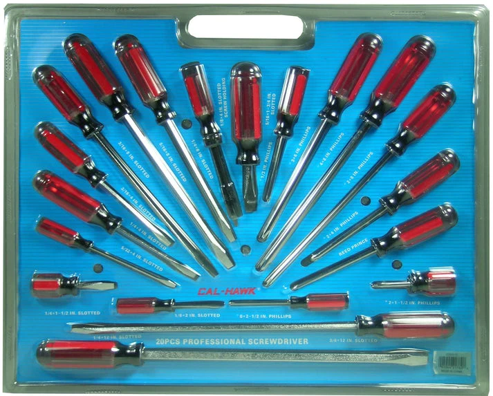 Reusable 20 Piece Mechanic's Complete Large Selection Screwdriver Tool Set Professional
