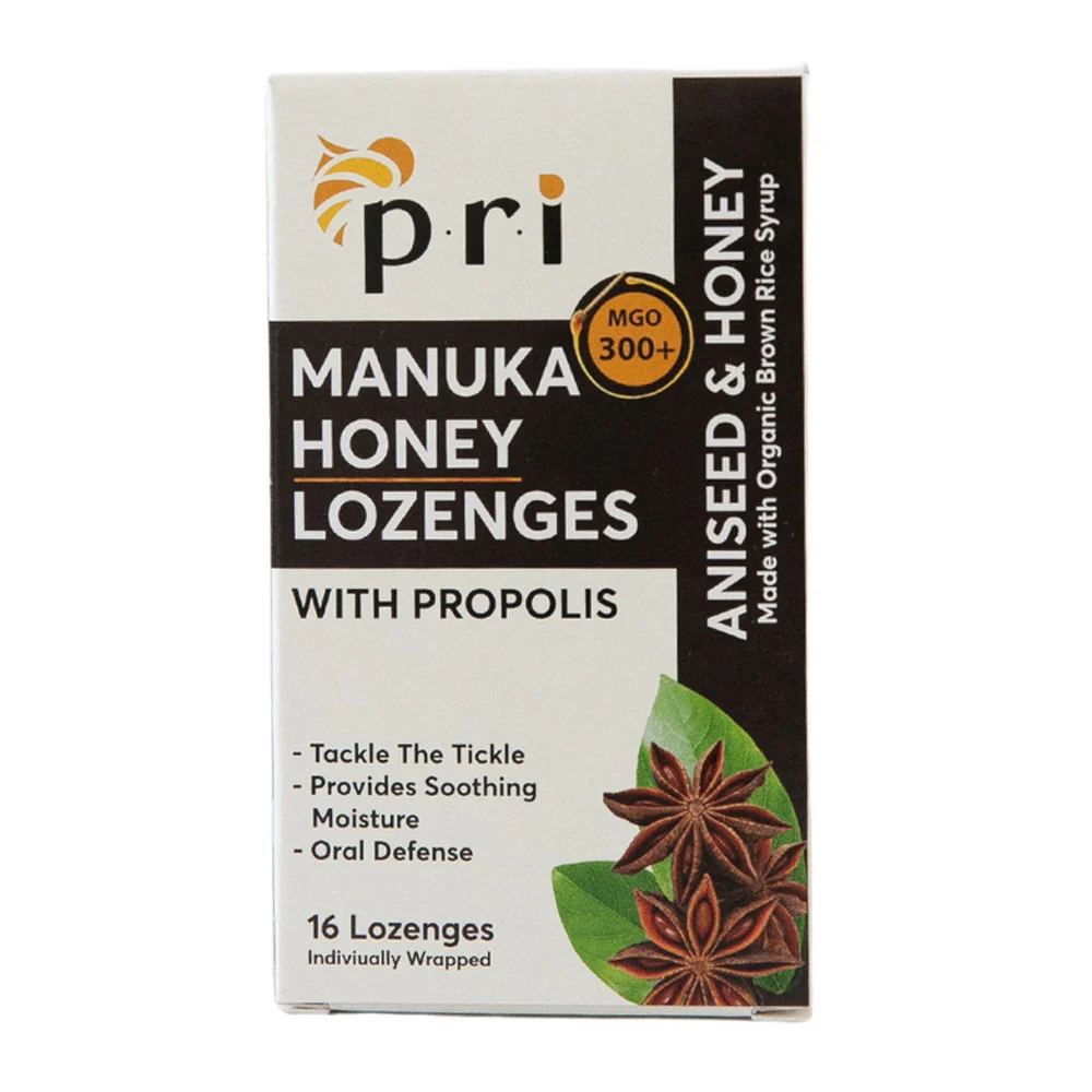 Secure PRI Manuka Honey Lozenges With Propolis Soothing Cough and Throat Drops Aniseed And Honey 16 Ea Premium Material