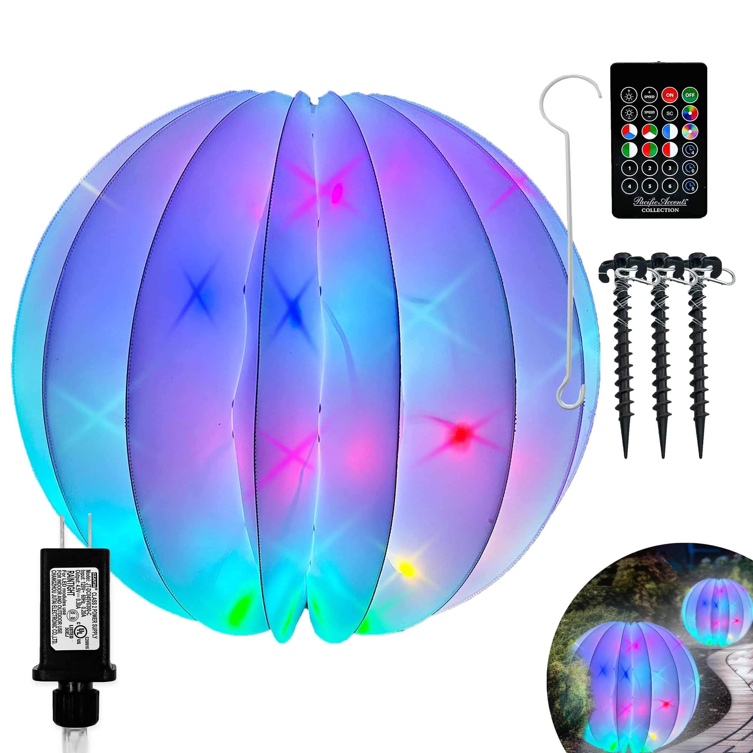 Organic Twinklers Orb 18 Indoor Outdoor Foldable Lighted Orb Practical