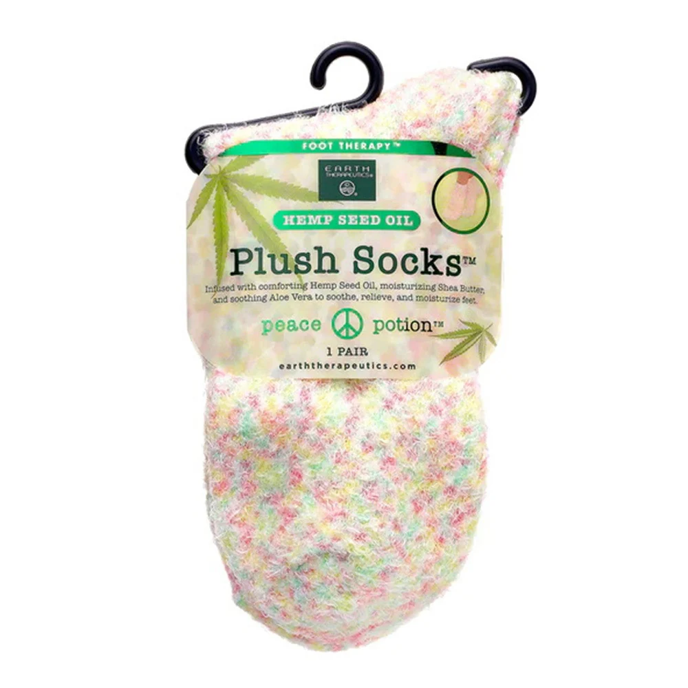 Effective Earth Therapeutics Hemp Seed Oil Plush Socks Peach Confetti 1 Ea Crafted