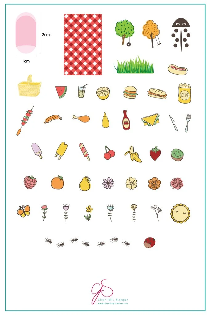 High-Grade Picnic Anyone CjS-59 - Clear Jelly Stamping Plate Minimalist