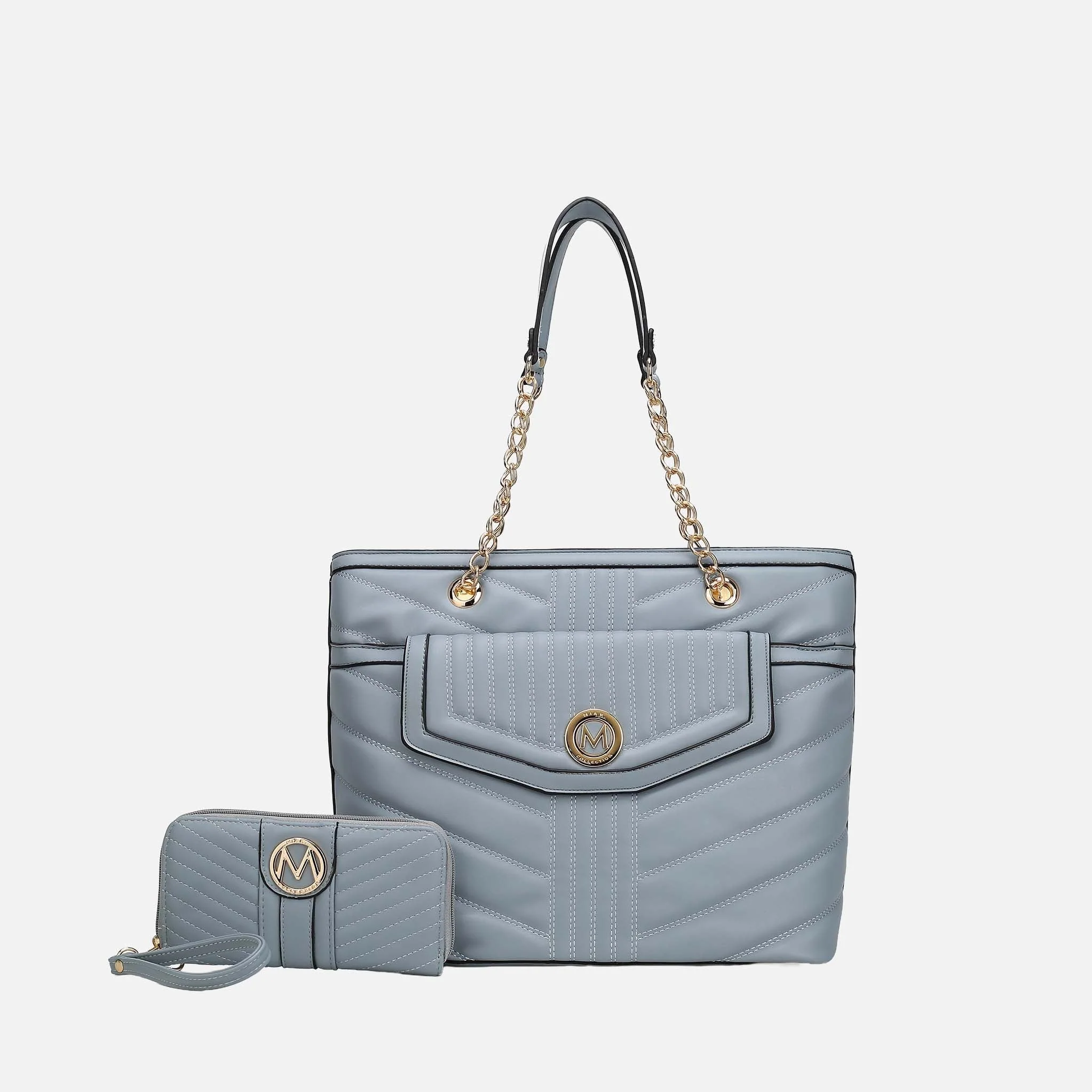 World-Class MKF Collection by Mia K. - Chiari Tote Bag and Wallet Set Long-Lasting
