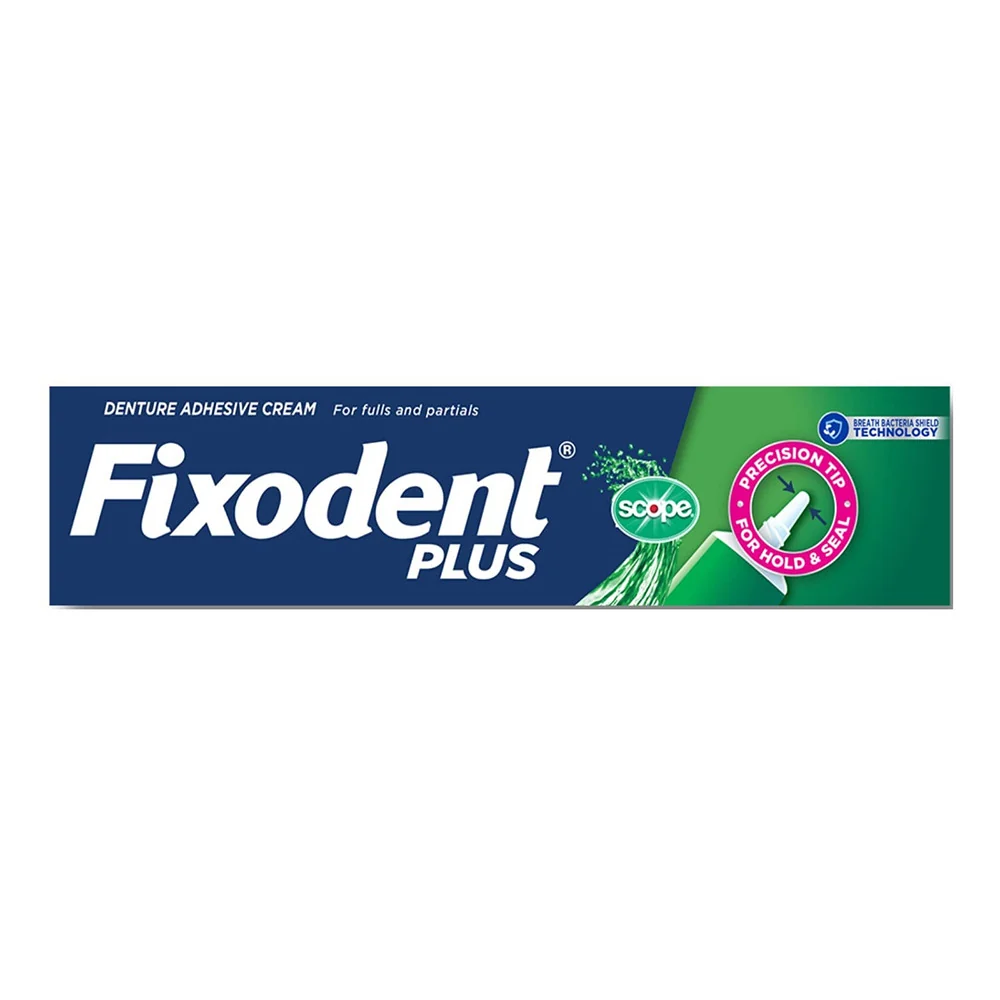 Consistent Fixodent Food Seal Plus Scope Denture Adhesive Cream 2 Oz Unique