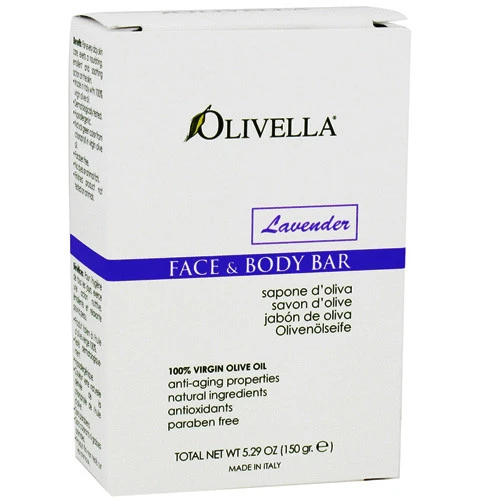 Traditional Olivella Virgin Olive Oil Face And Body Bar Soap Lavender - 5.29 Oz Long-Lasting