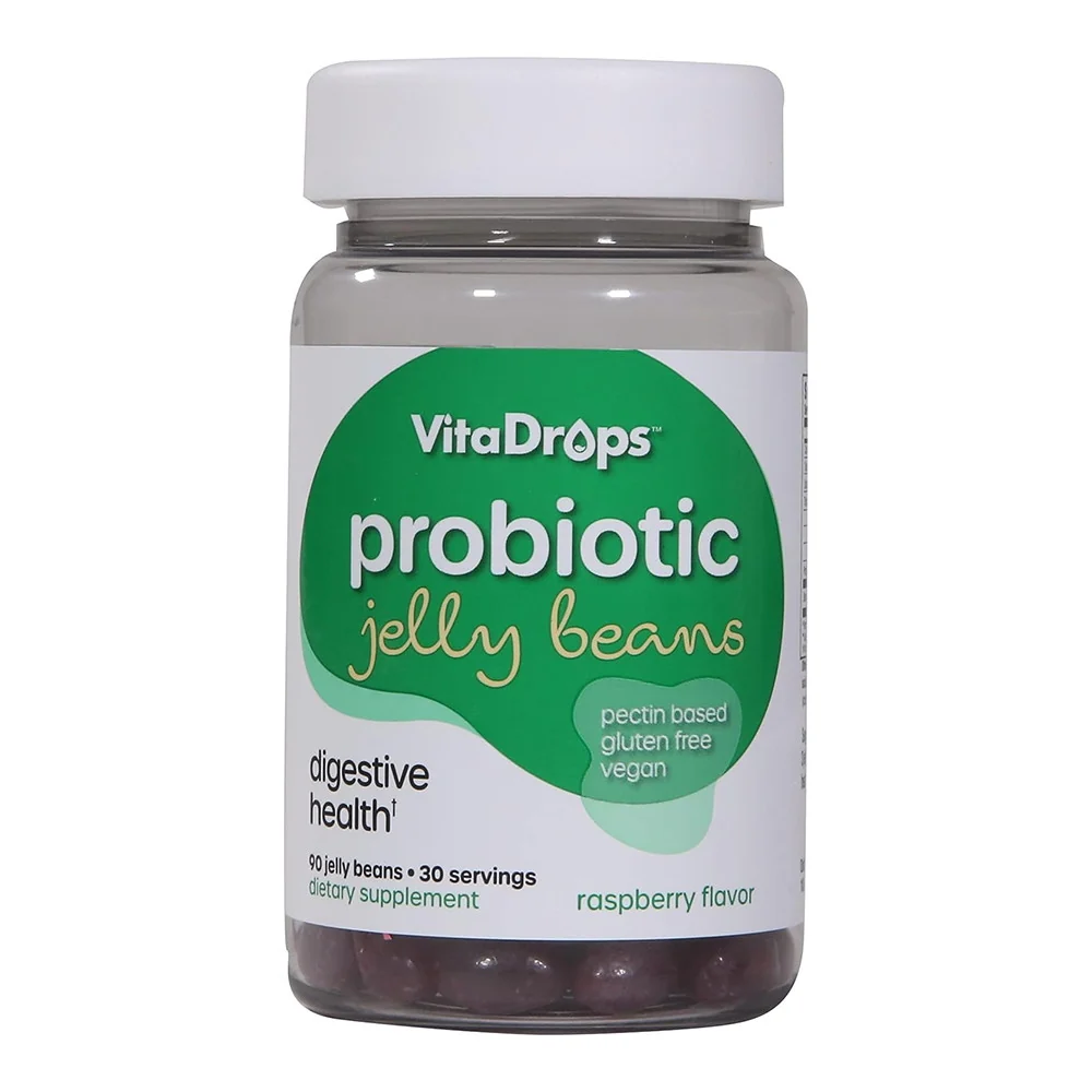 Durable Vita Drops Probiotic Jelly Beans Supports Digestive Health Raspberry Flavor 90 Ea Crafted