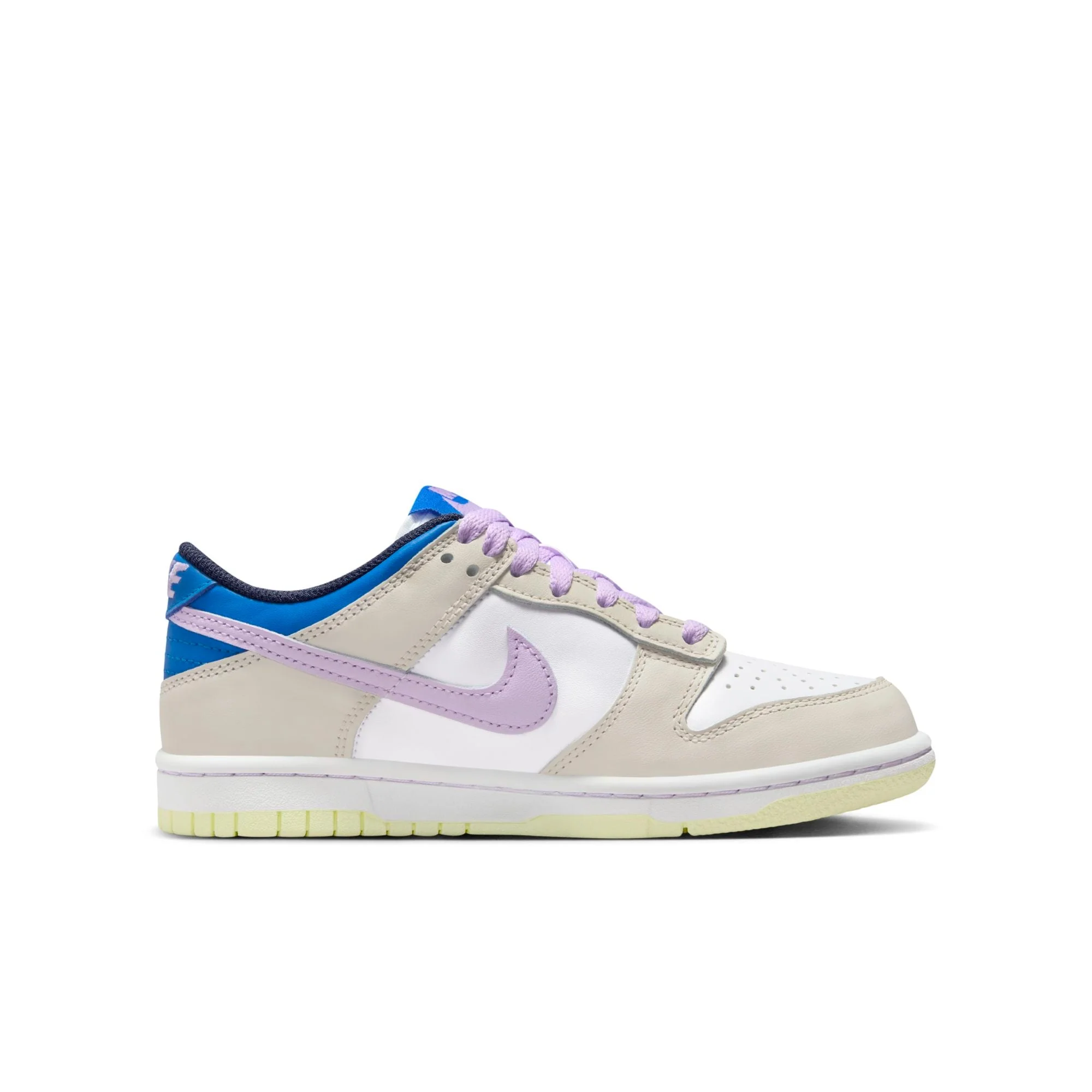 Excellent Nike Grade School Dunk Low 'Khaki Blue Pink Gs' Sneakers Solid