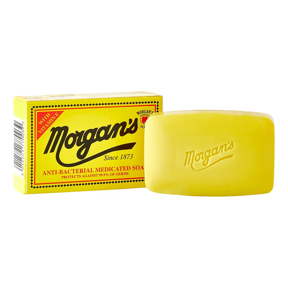 Fine Morgans Antibacterial Medicated Soap Bar with Vitamin E 2.8 Oz Flexible