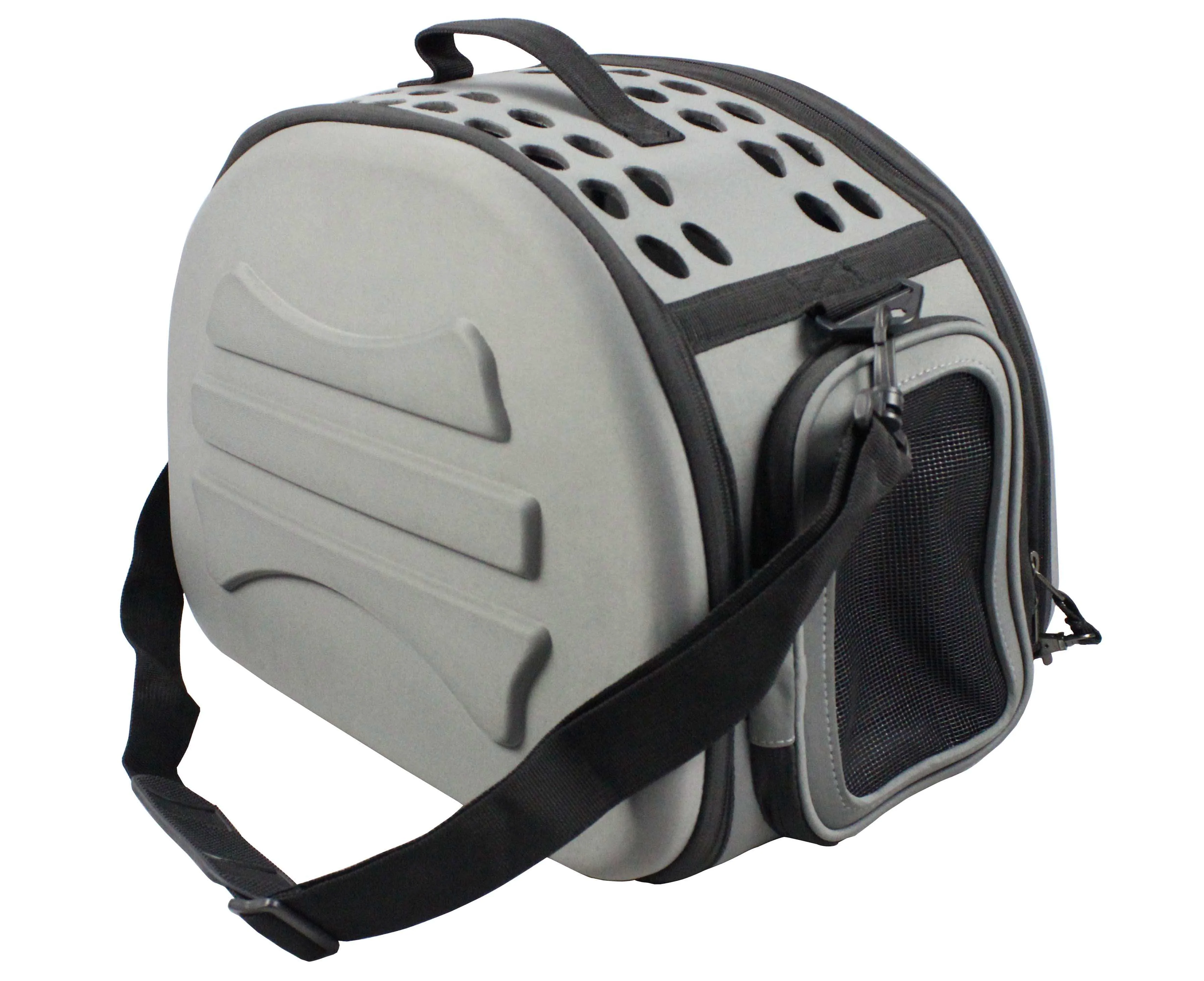 Refined Pet Life Narrow Shelled Lightweight Collapsible Military Grade Transportable Designer Pet Carrier Premium Material