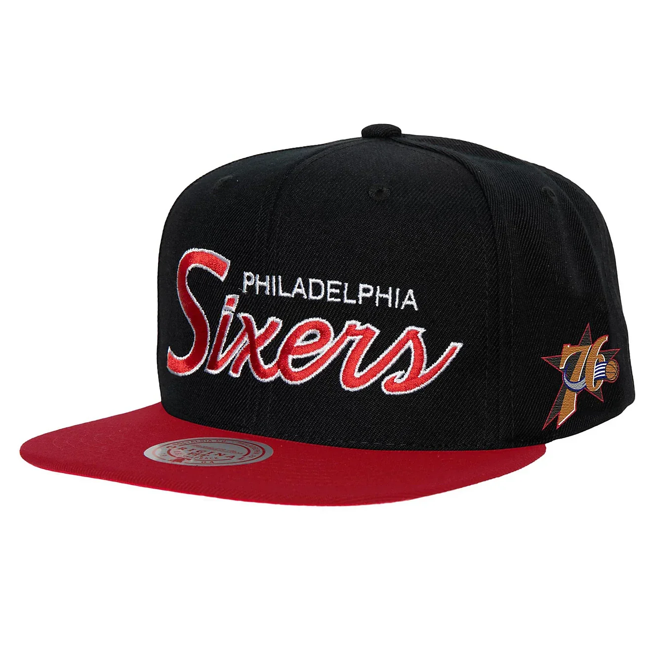 Classic Mitchell Ness Men's NBA Team Script 2.0 Snapback Hwc 76Ers Snapback Caps World-Class