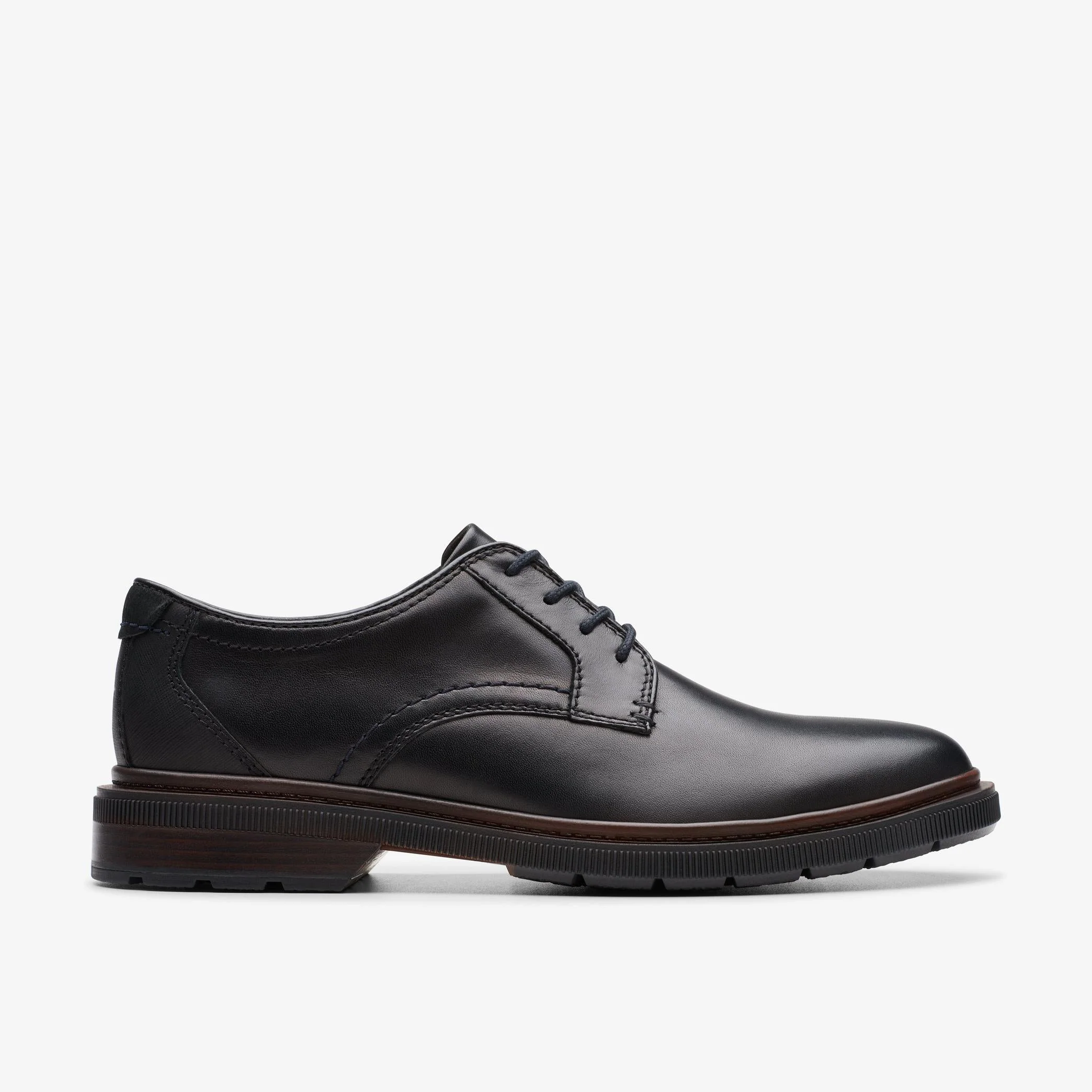 Efficient Mens Clarks Burchill Derby - Black Leather High-Quality