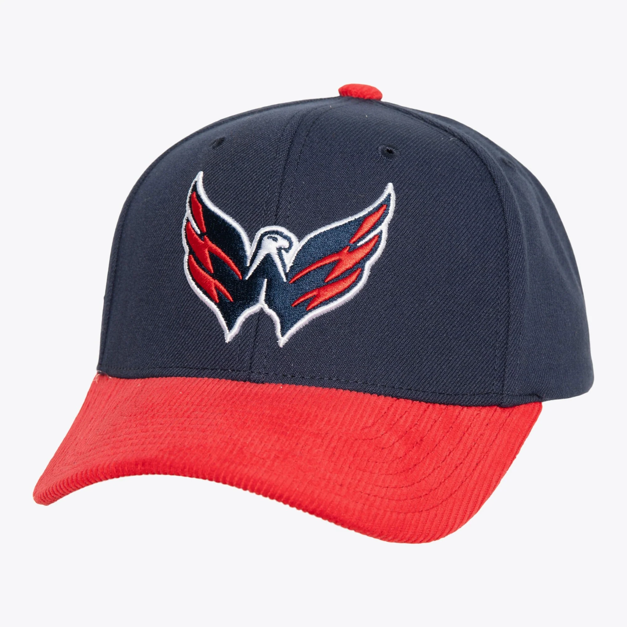 Genuine Mitchell Ness Men's NHL Cord Pro Snapback Capitals Snapback Caps Solid