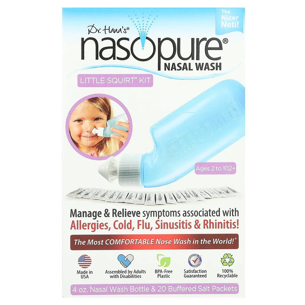 Versatile Nasopure Little Squirt Kit Nasal Wash System For Kids 4 oz Nasopure wash Bottle Buffered Salt Packets 20 Ea Modern