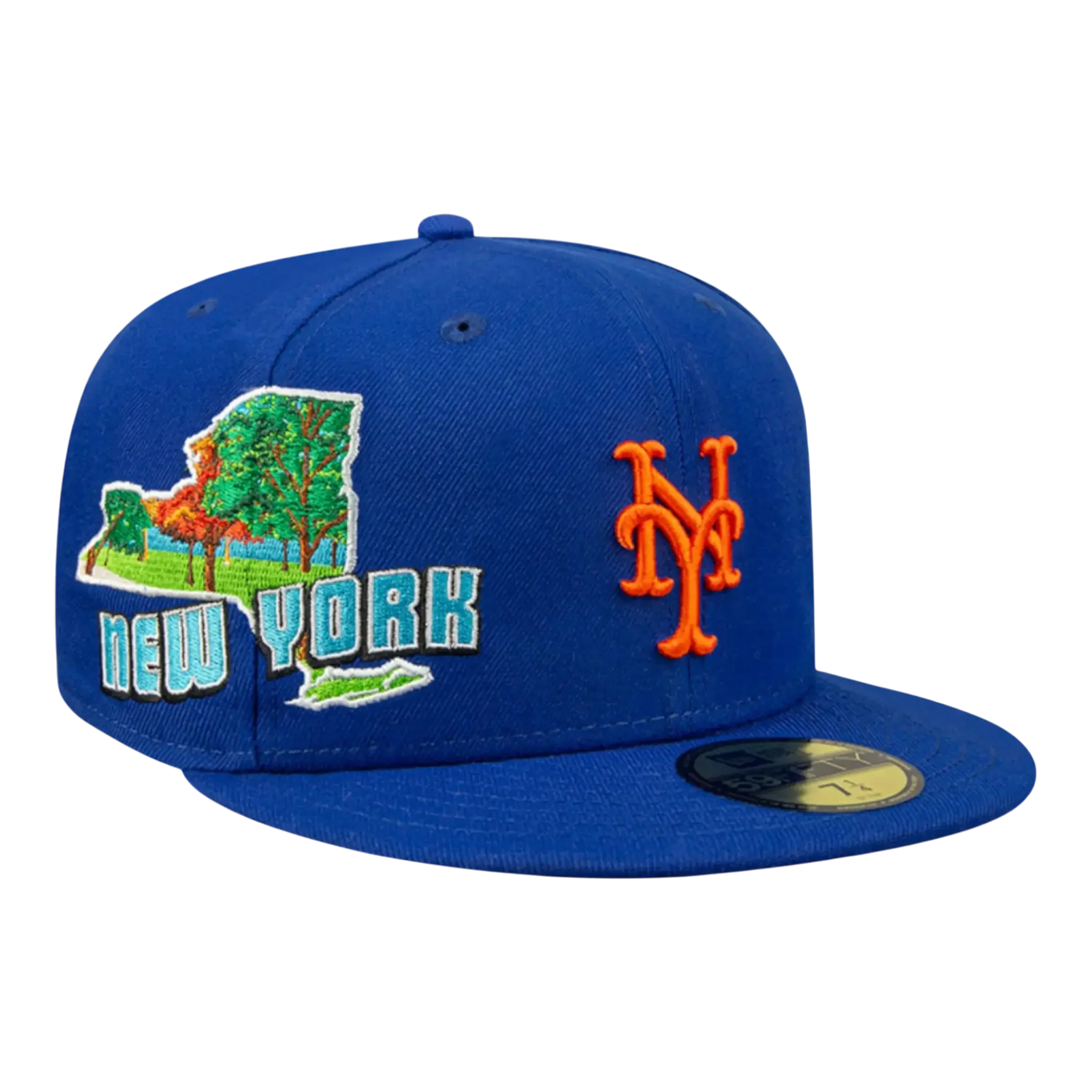 Exceptional New Era 59Fifty MLB New York Mets Stateview Men Fitted Hat Blue Grey Traditional