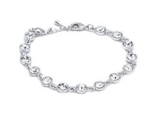 Durable Clear Swaroki Crystal Bracelet – Purple Blue Shade Tennis Bracelet With Swaroki Crystals Specialty