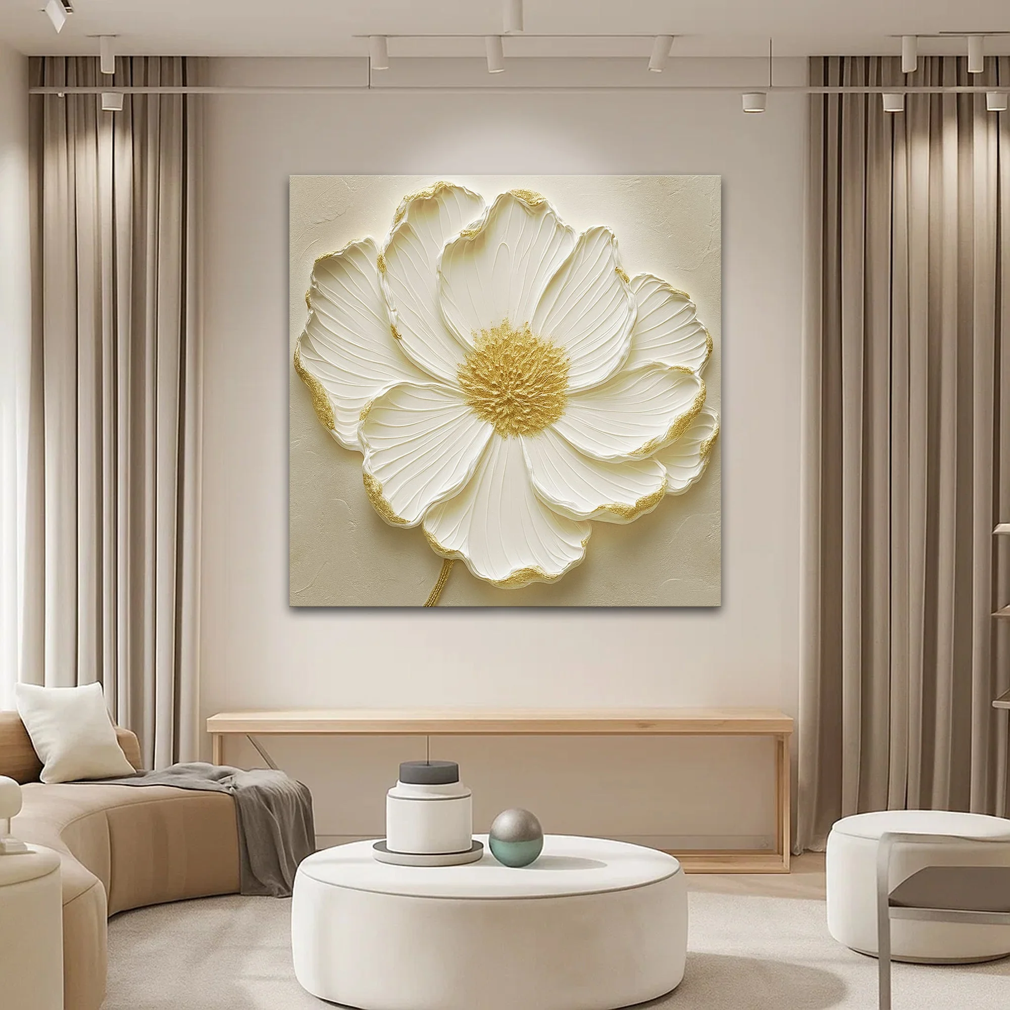 Crafted Modern Abstract Flower Wall Art Fine Crafted