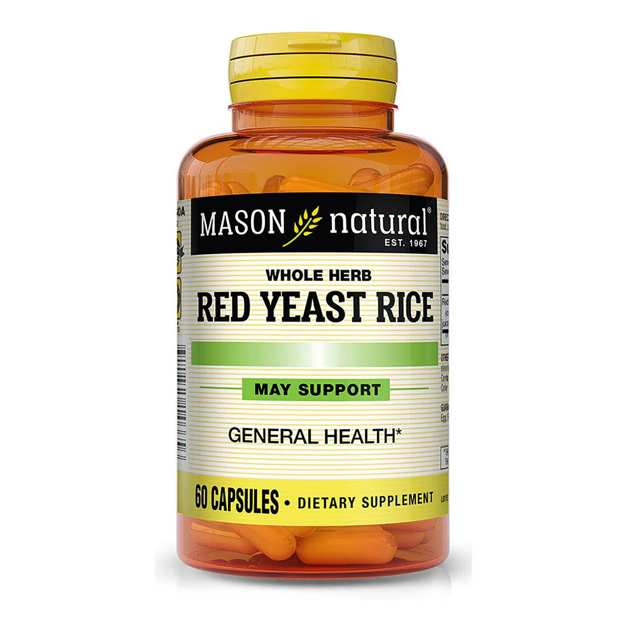 Consistent Mason Natural Red Yeast Rice 1200 Premium Herb Capsules 60 Ea Artisan