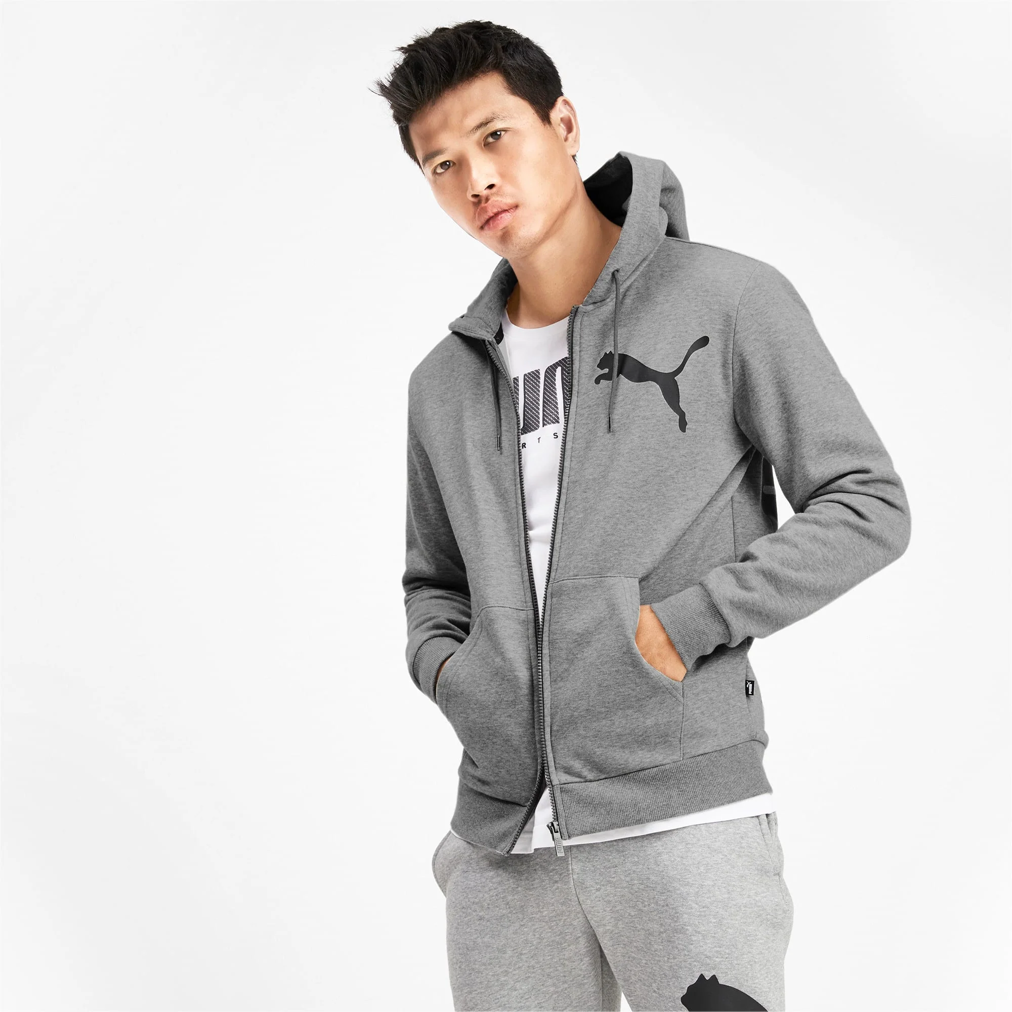 Reliable Puma Men's Big Logo Full Zip Hoody Fleece Sweaters Powerful