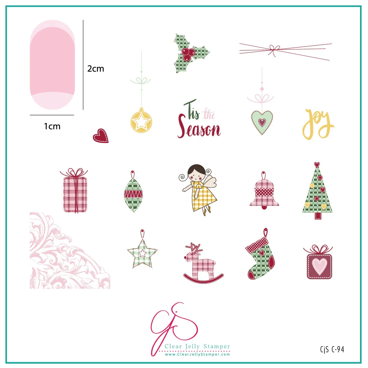 Traditional Tis the Season CjSC-94 - Medium Clear Jelly Stamping Plate Sustainable