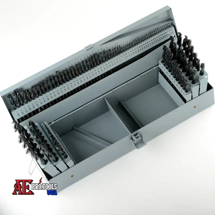 Secure Drill Bit Index Set Large Metal Steel 115 Piece Fractional Number and Letter Size Green