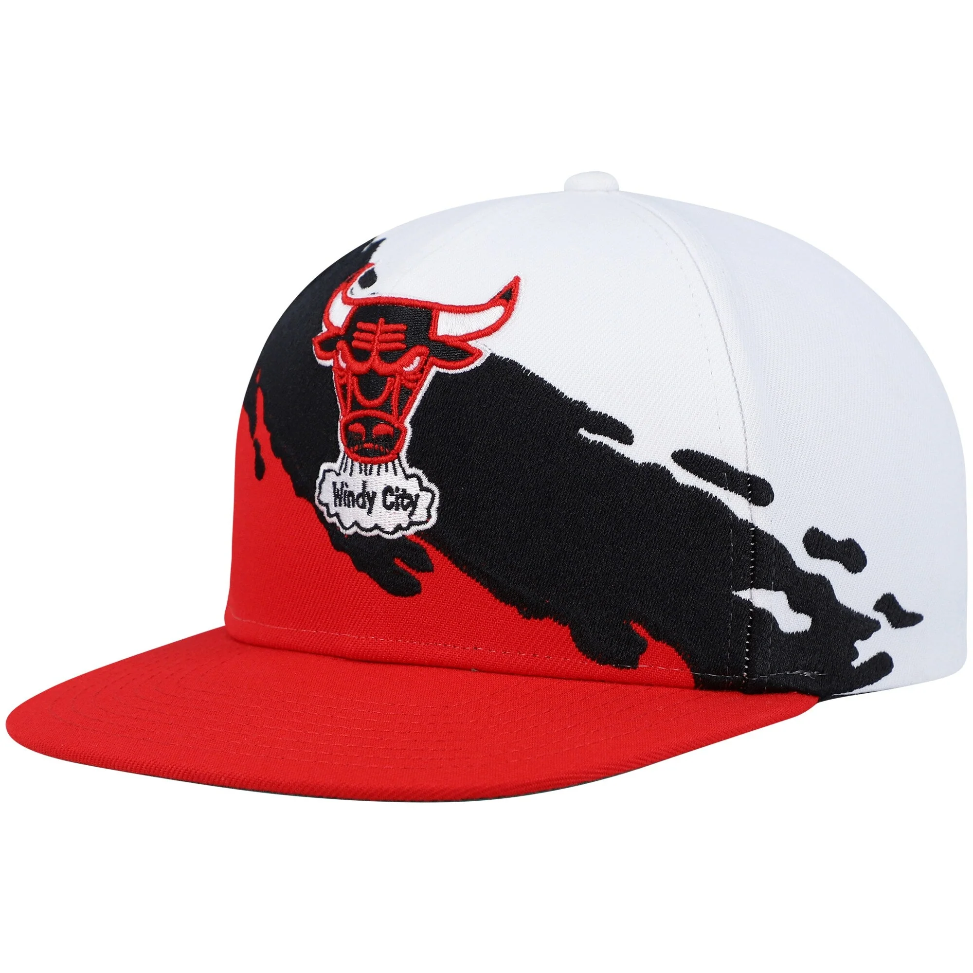 Original Mitchell Ness Men's NBA Chicago Bulls Paintbrush Snapback Hwc Snapback Caps Trusted