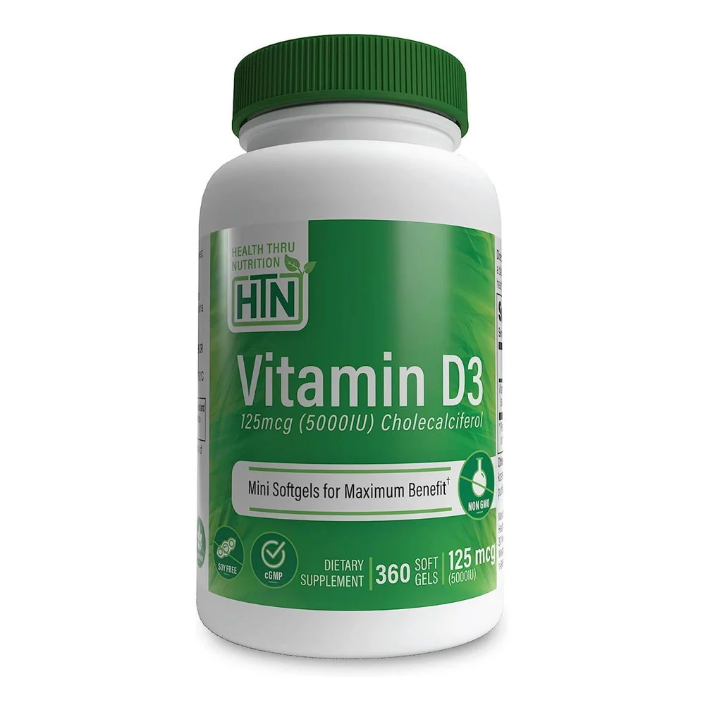 Minimalist Health Thru Nutrition Vitamin D3 5 000 Iu 125Mcg Cholecalciferol Mini Softgels For Immune Health Support 360 Ea Premium