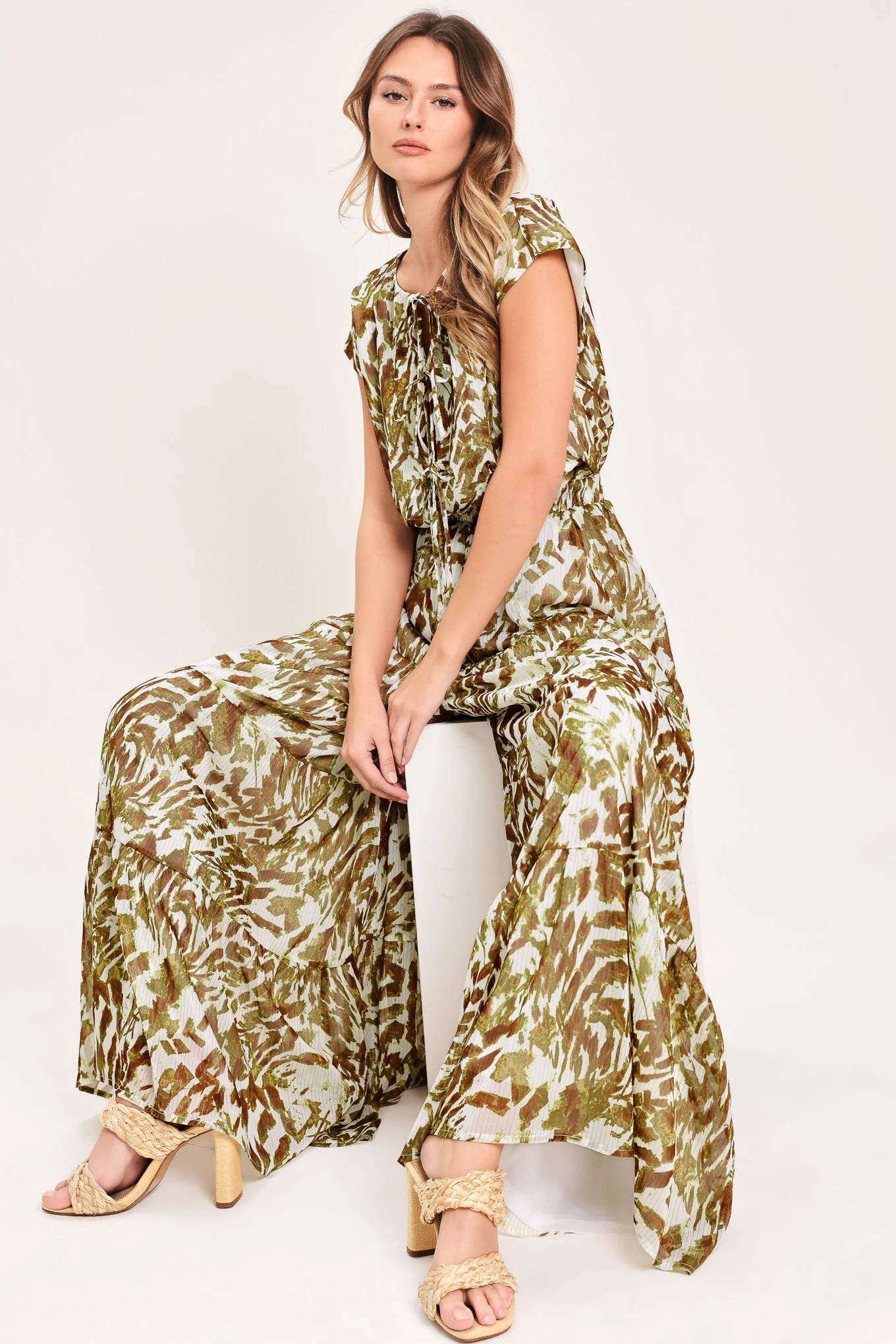 Recyclable Golden Grove Woven Jumpsuit Eco-Friendly