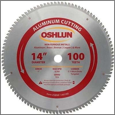 High-End 14 100T Carbide Tip Aluminum Cutting Saw Blade w 1 Arbor Genuine