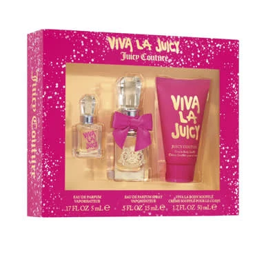 Smart Viva La Juicy 3 Pcs Set For Women 0.5 Eau De Parfum Spray 5 Ml Parfum Mini 1.7 Body Souffle Superior