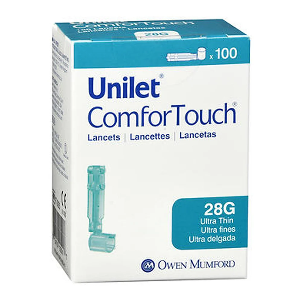Expertly Made Unilet Comfort Touch 28 Grams Ultra Fine and Thin Lancets 100 Ea