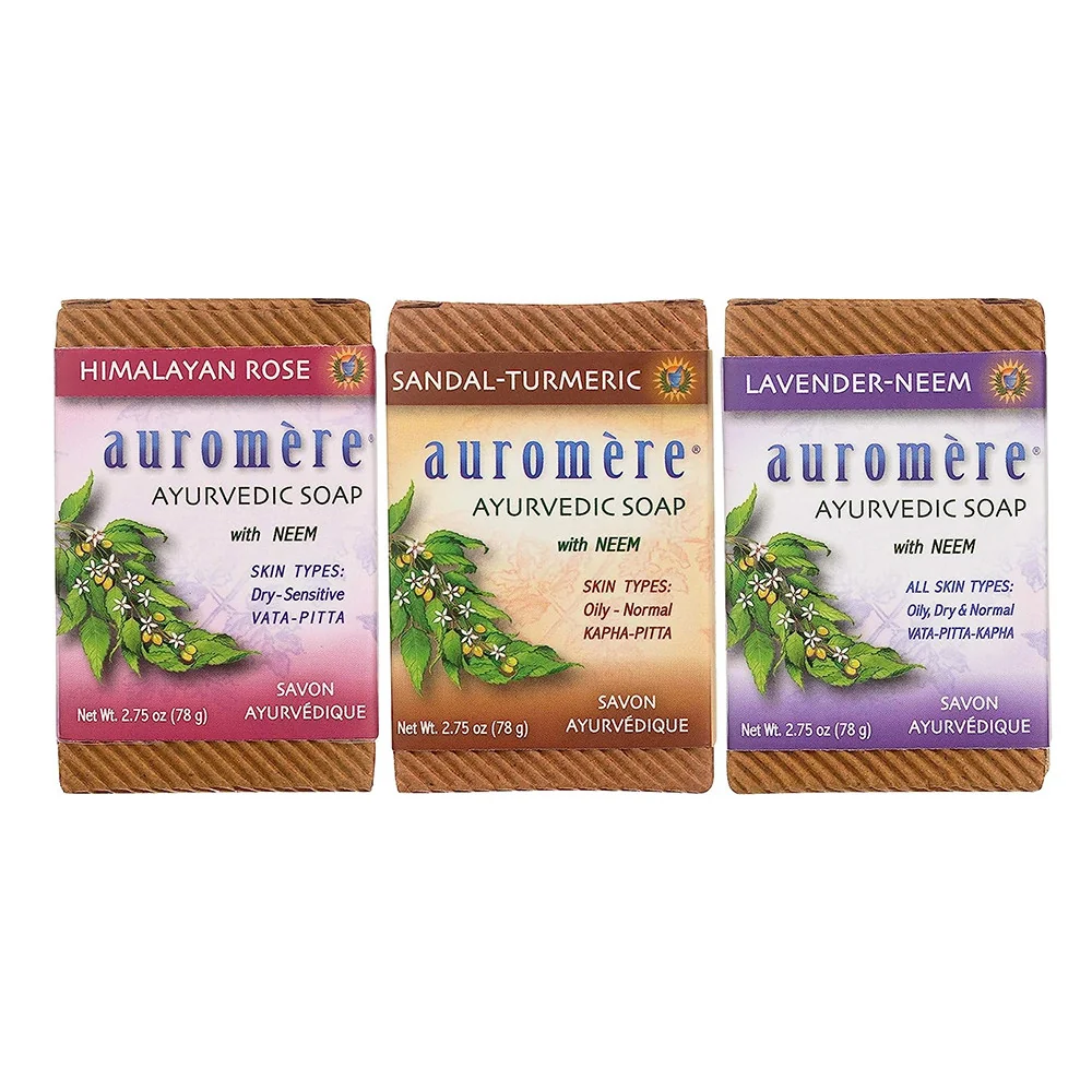 User-Friendly Auromere Ayurvedic Soap 3 Pack 2.75 Oz Environmentally Friendly