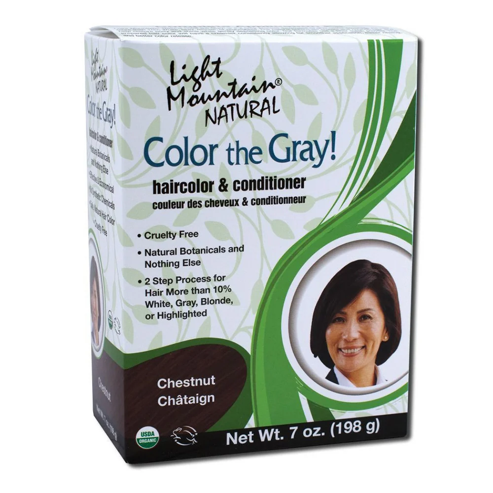 Fine Light Mountain Natural Gray Hair Color And Conditioner Kit Chestnut 7 Oz Smooth
