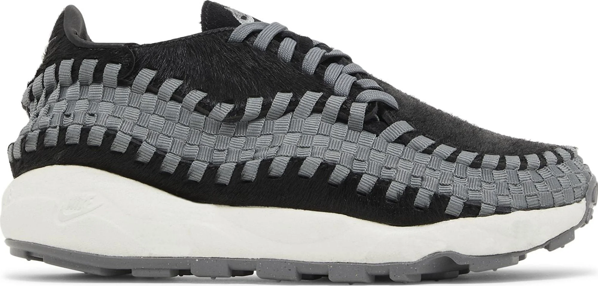 Organic Nike Women's Air Footscape Woven 'Black Smoke Grey' Sneakers Solid
