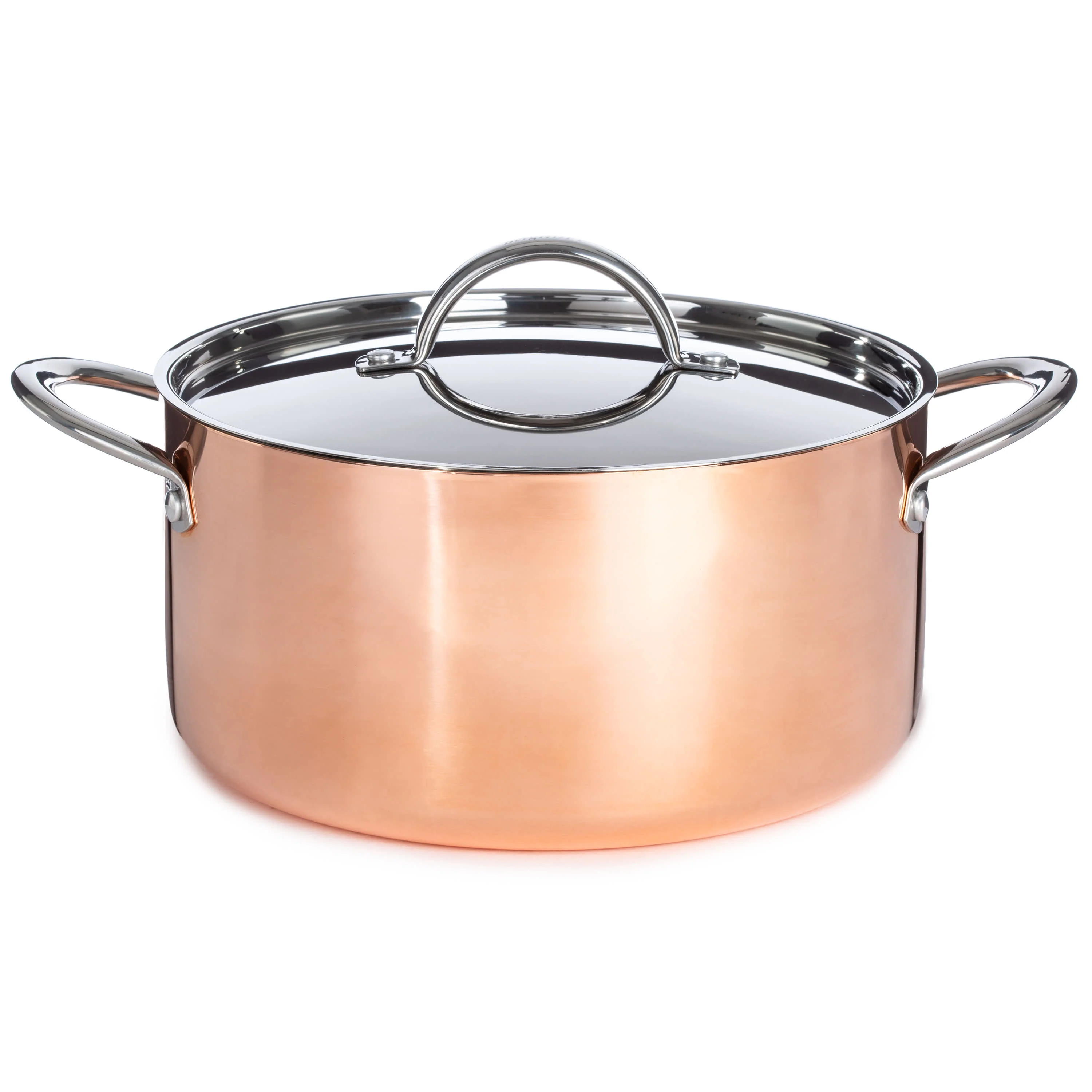 Elegant BergHOFF Vintage Tri-Ply Copper 9.5 Stockpot 5.75qt. with Lid Polished Practical
