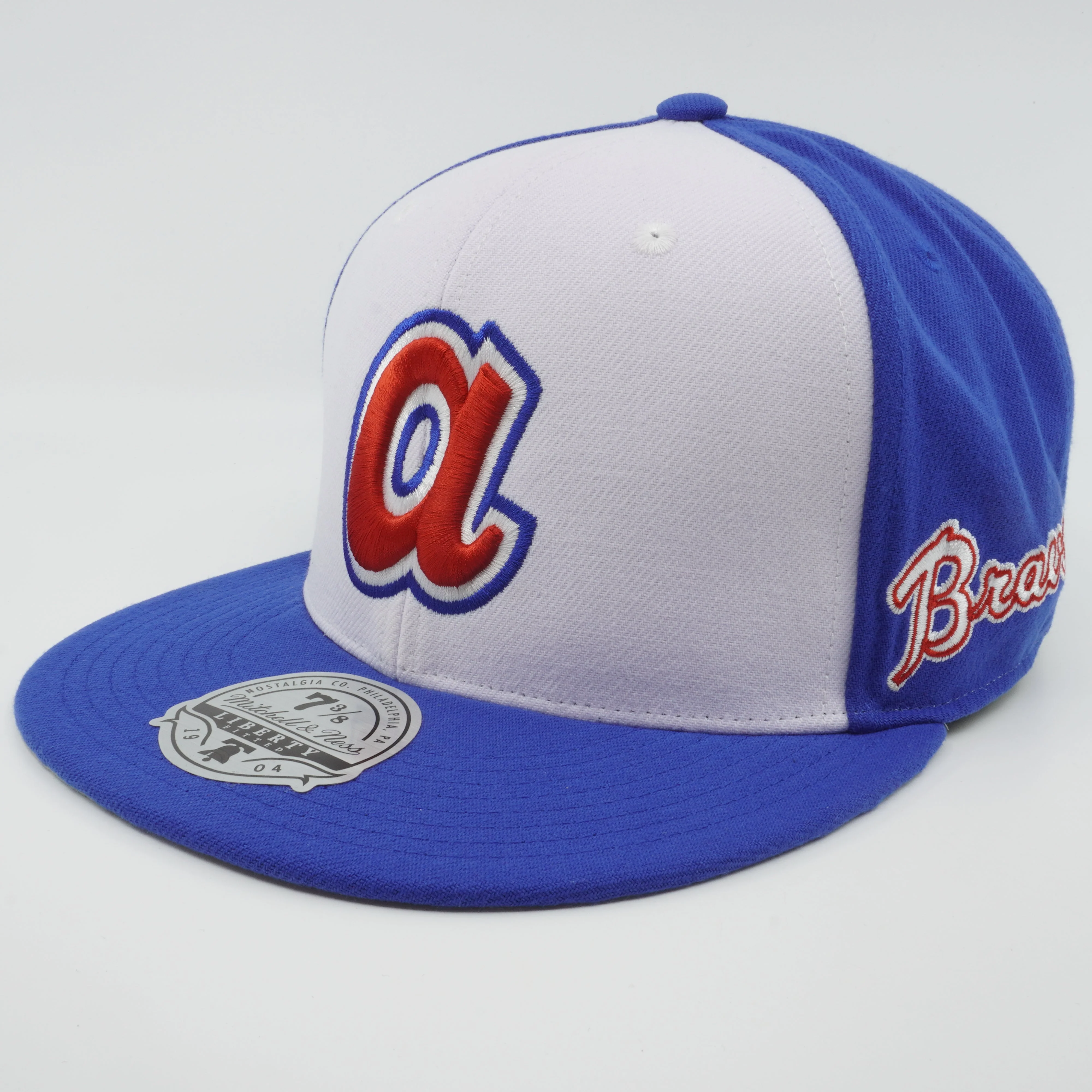 Secure Mitchell Ness Men's MLB Evergreen Fitted Coop Braves Fitted Caps Prestigious