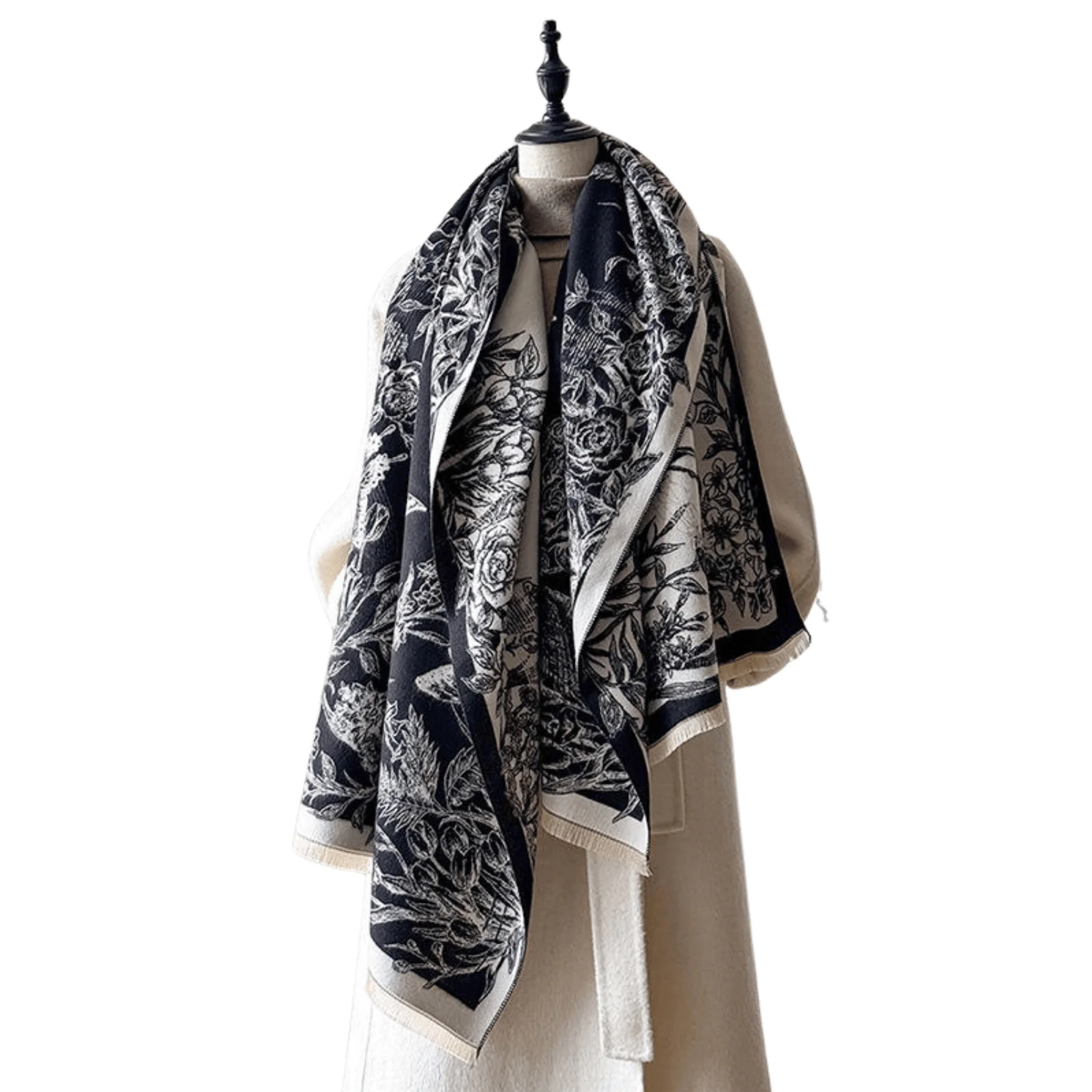 Organic Elegant Botanical Print Scarf Unique