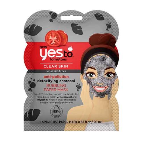 Casual Yes To Tomatoes Anti Pollution Detoxifying Charcoal Bubbling Paper Mask 0.67 Oz Quality
