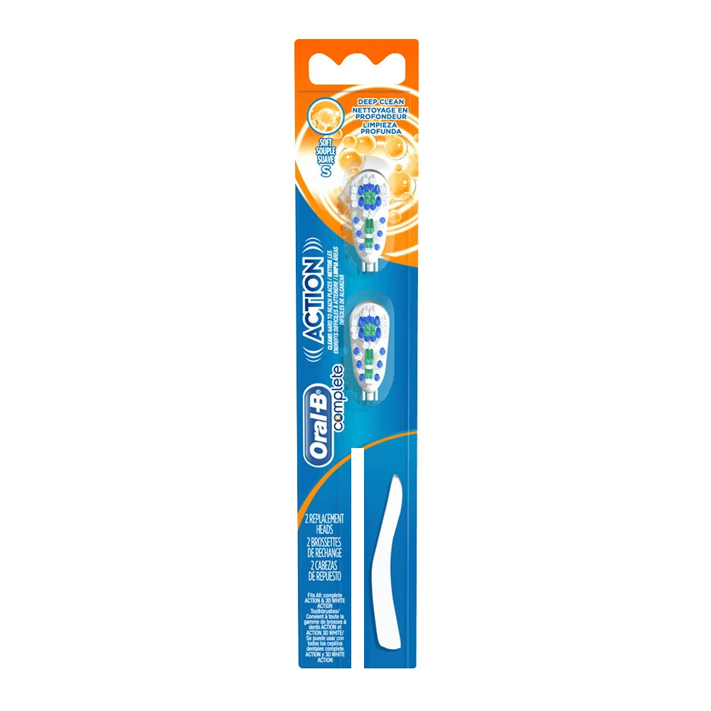 Solid Oral-B Crossaction Power Battery Toothbrush Refill Heads Soft 2 Ea Quality