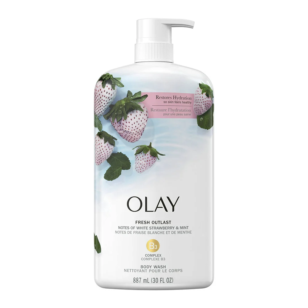 Detailed Olay Fresh Outlast Body Wash White Strawberry Mint 30 Oz Traditional