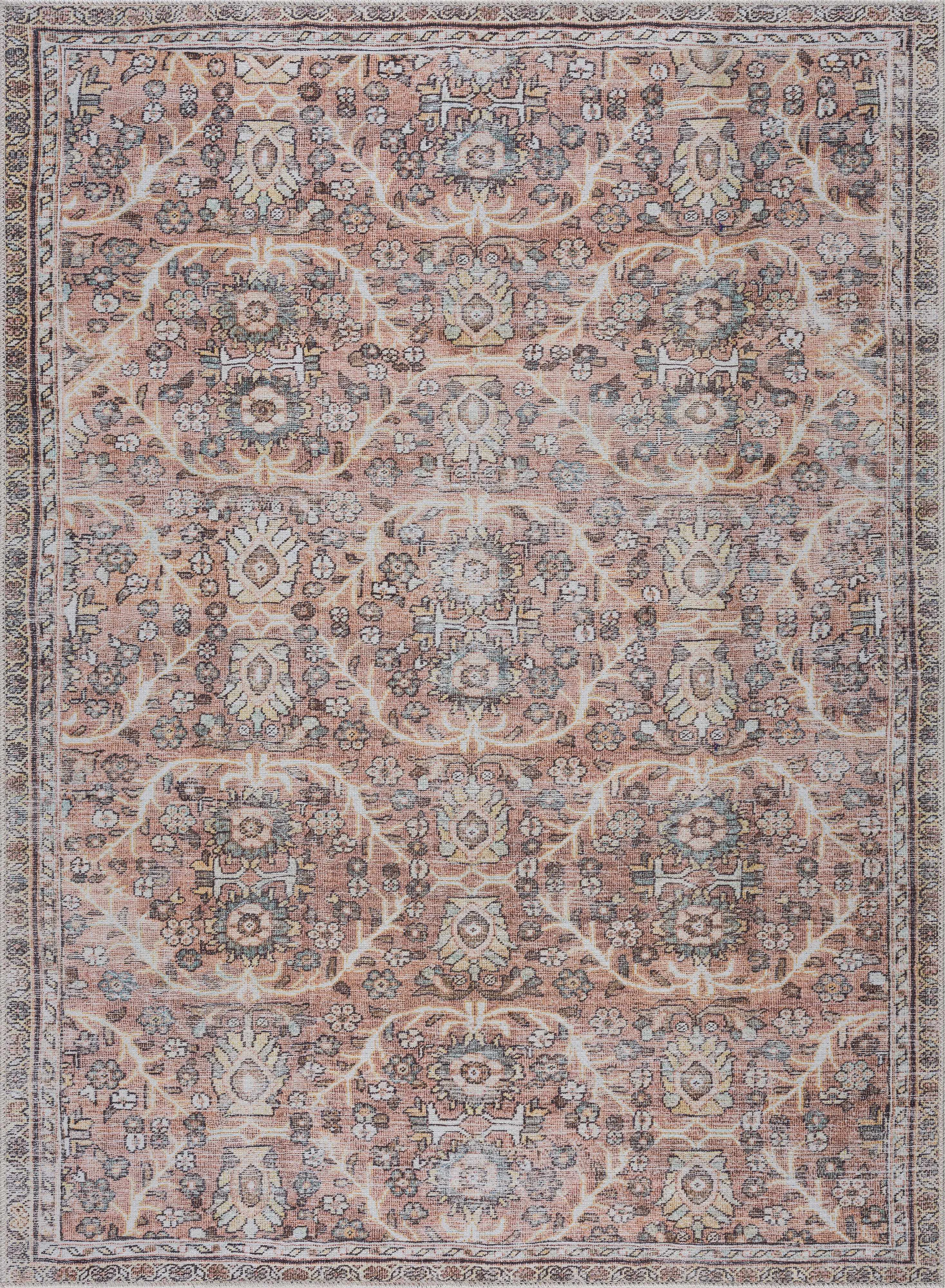 Crafted Flat Pile Urpi Red Washable Rug - Healthy