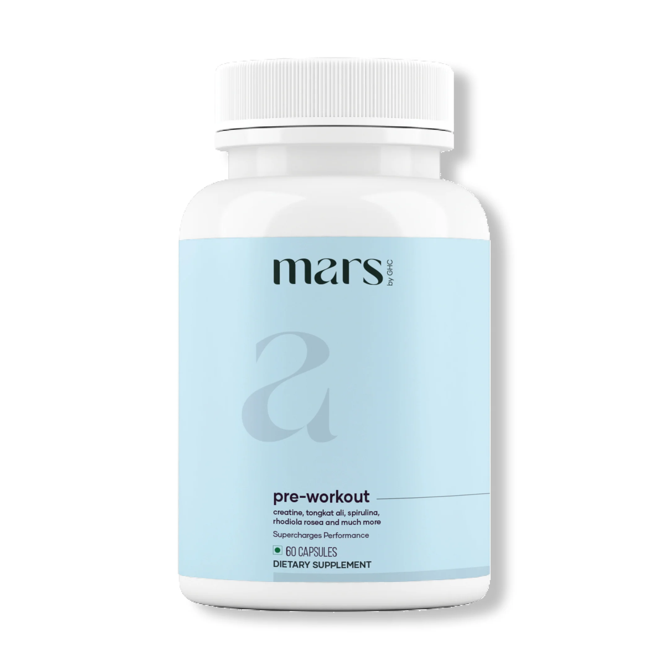 Stylish Mars Pre-Workout Capsules Angetrieben mit Creatine Tongkat Ali Spirulina Original Design