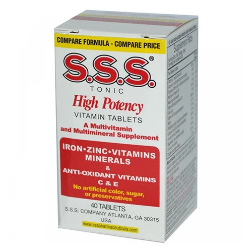 Contemporary SSS Tonic Pills High Potency Multivitamin amp Multiminerals Tablets 40 Ea Sophisticated