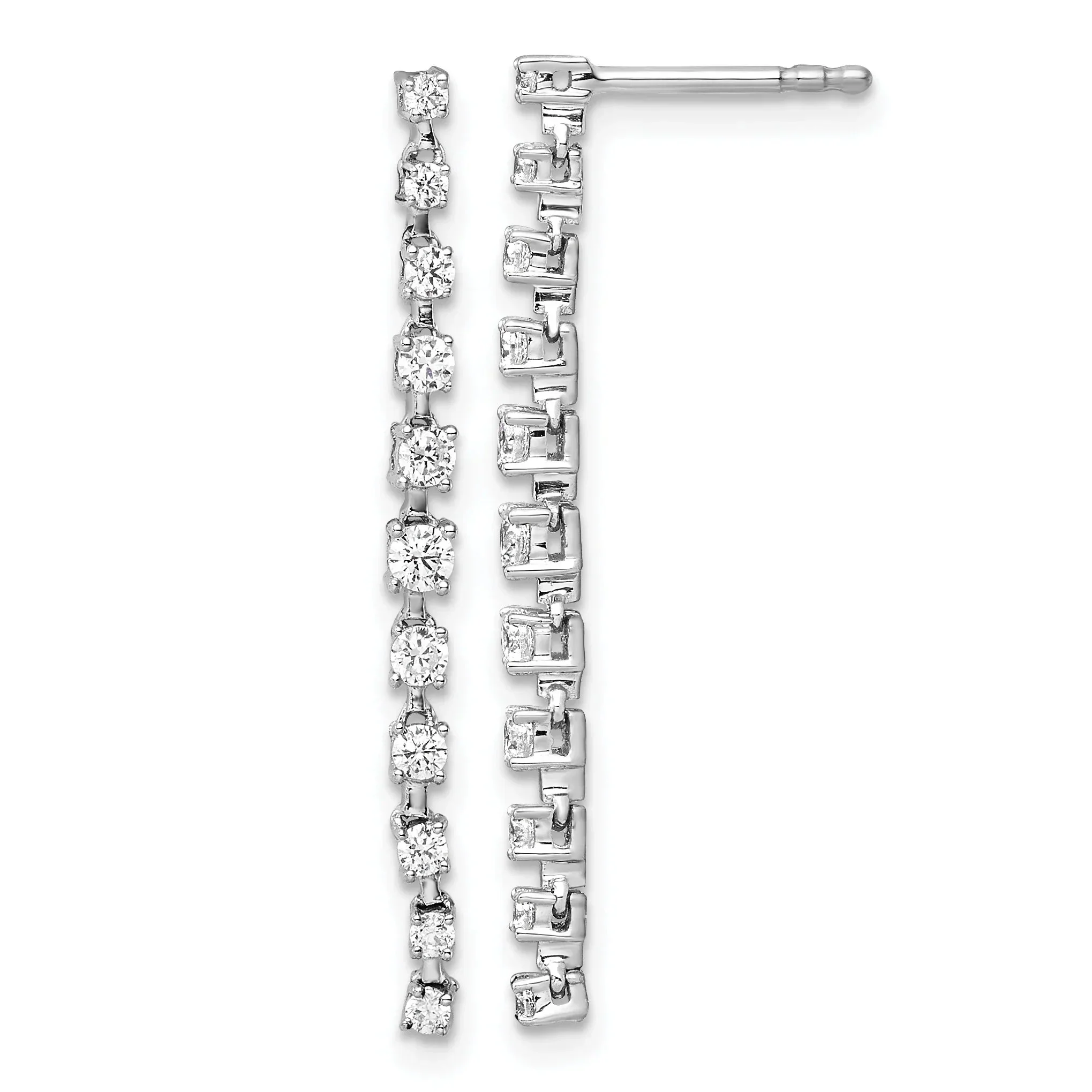 User-Friendly Gold 14K Lab Grown Diamond Post Dangle Earrings Reusable