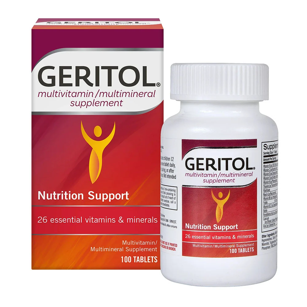 High-Quality Geritol Multi-Vitamin And Mineral Supplement Tablets 100 Ea Pure
