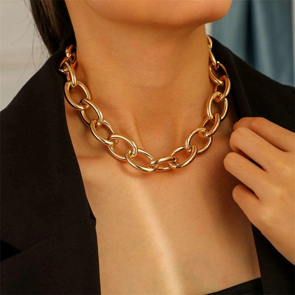 Soft Goldtone Cable Chain Necklace First-Class