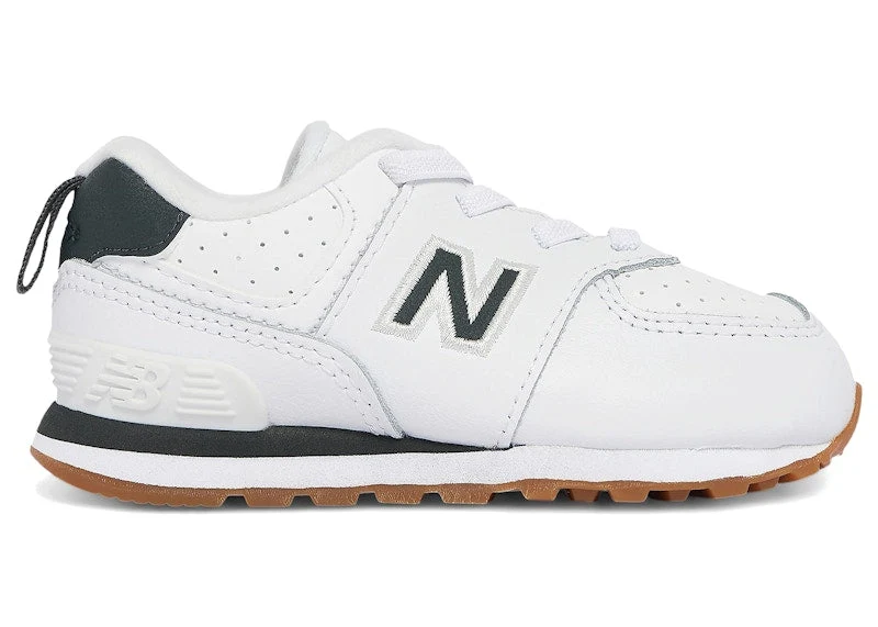 High-End New Balance Toddlers 574 White Gray Durable