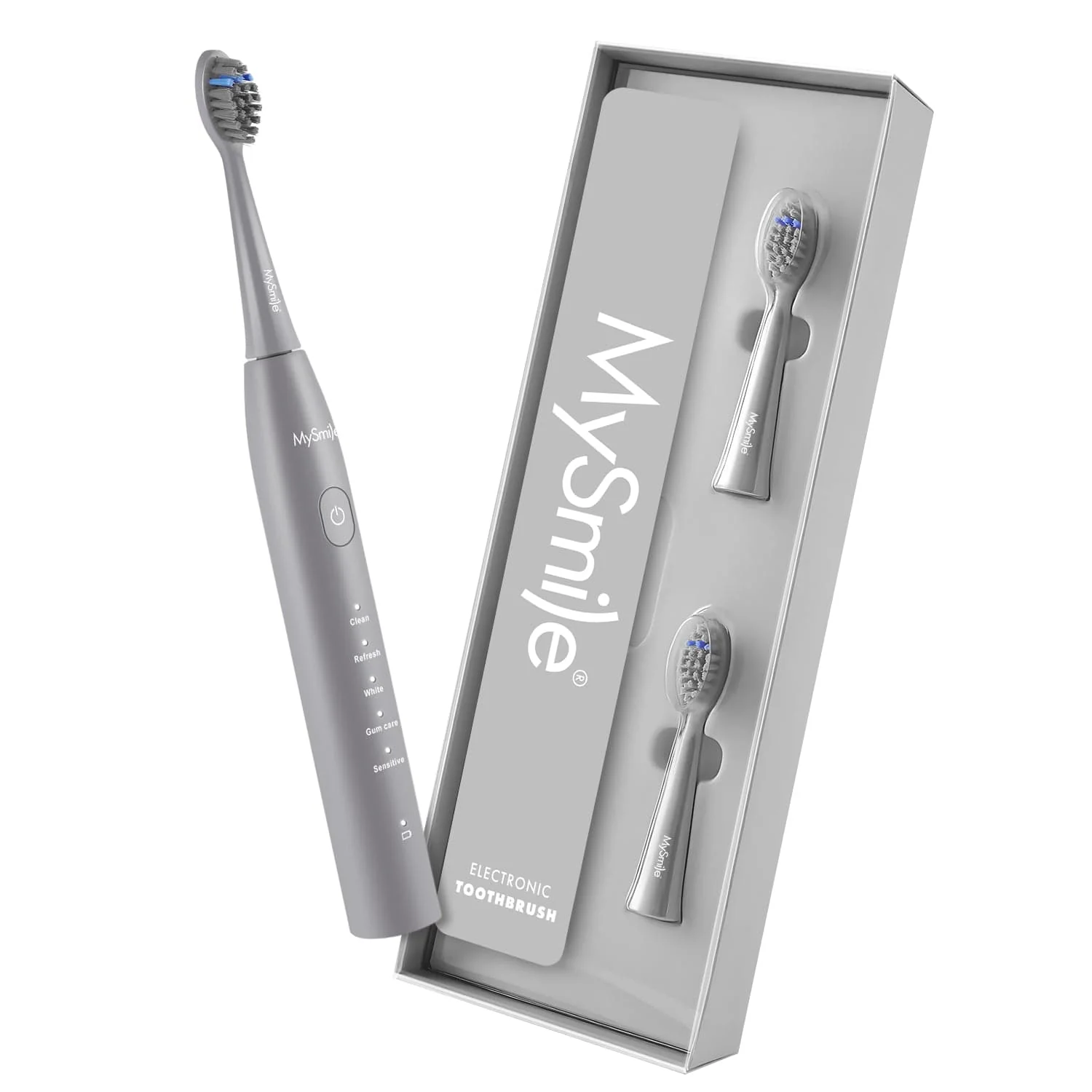 Reusable MySmile DY156 Electric Toothbrush for Adults Gray Environmentally Friendly