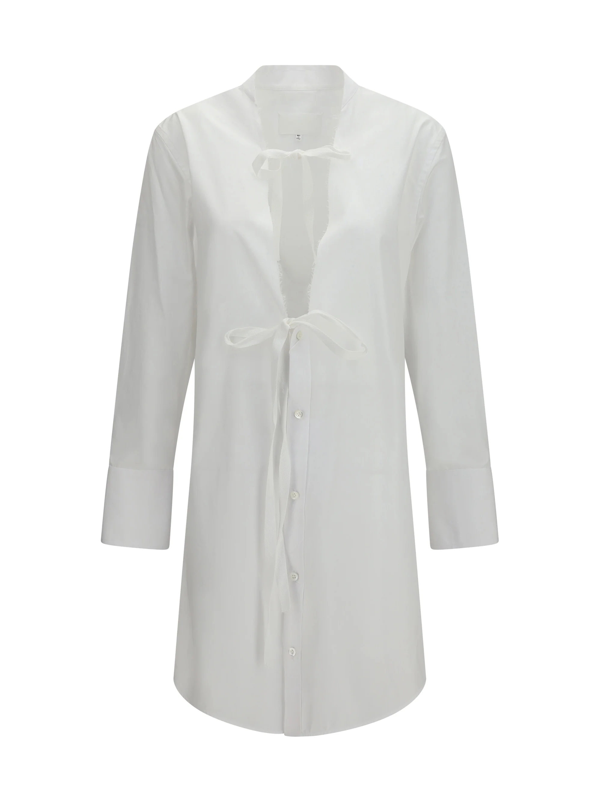 Sophisticated Dress Raw-Edge Cotton White Proven