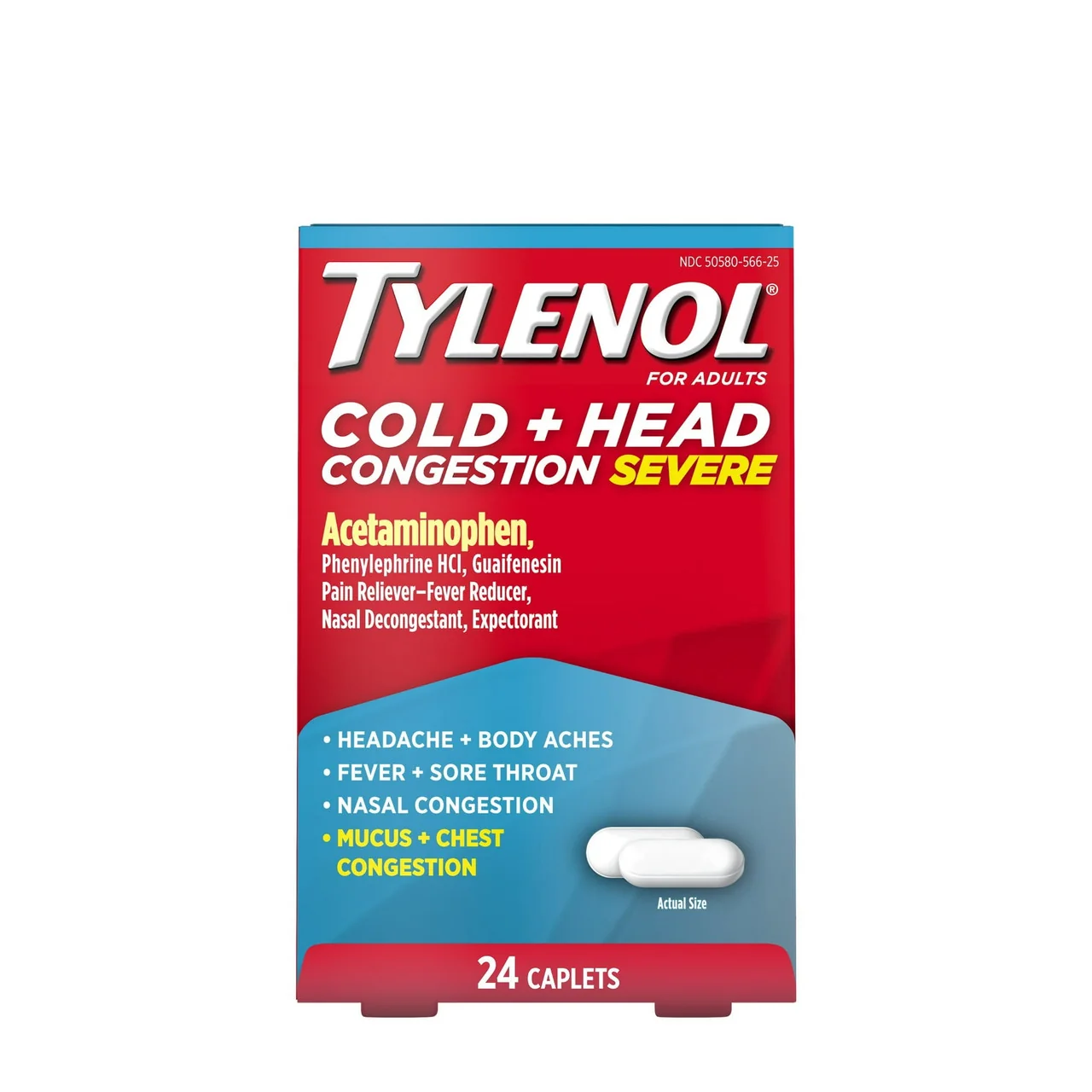 Original Tylenol Cold Head Congestion Severe Caplets For Adults 24 Ea Sophisticated