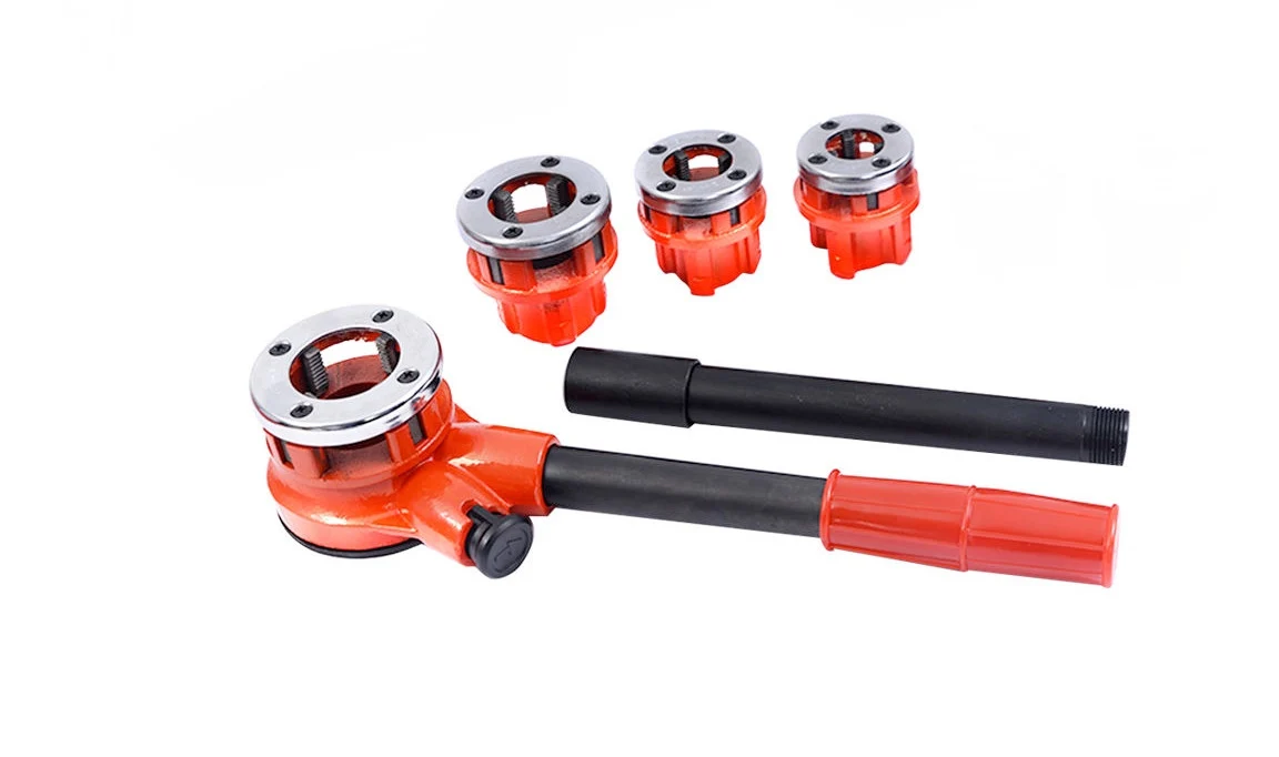 Optimized 4 Piece Ratcheting Pipe Threader Tool Ratchet Threading Plumbing Kit Responsible