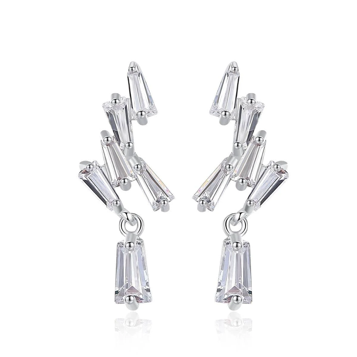 Trusted Crystal Silvertone Cluster Drop Earrings Breathable